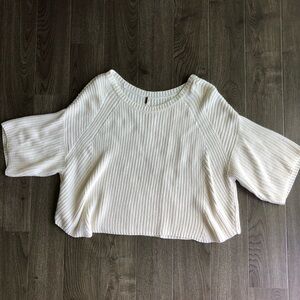 Boxy wide neck knit sweater Free People